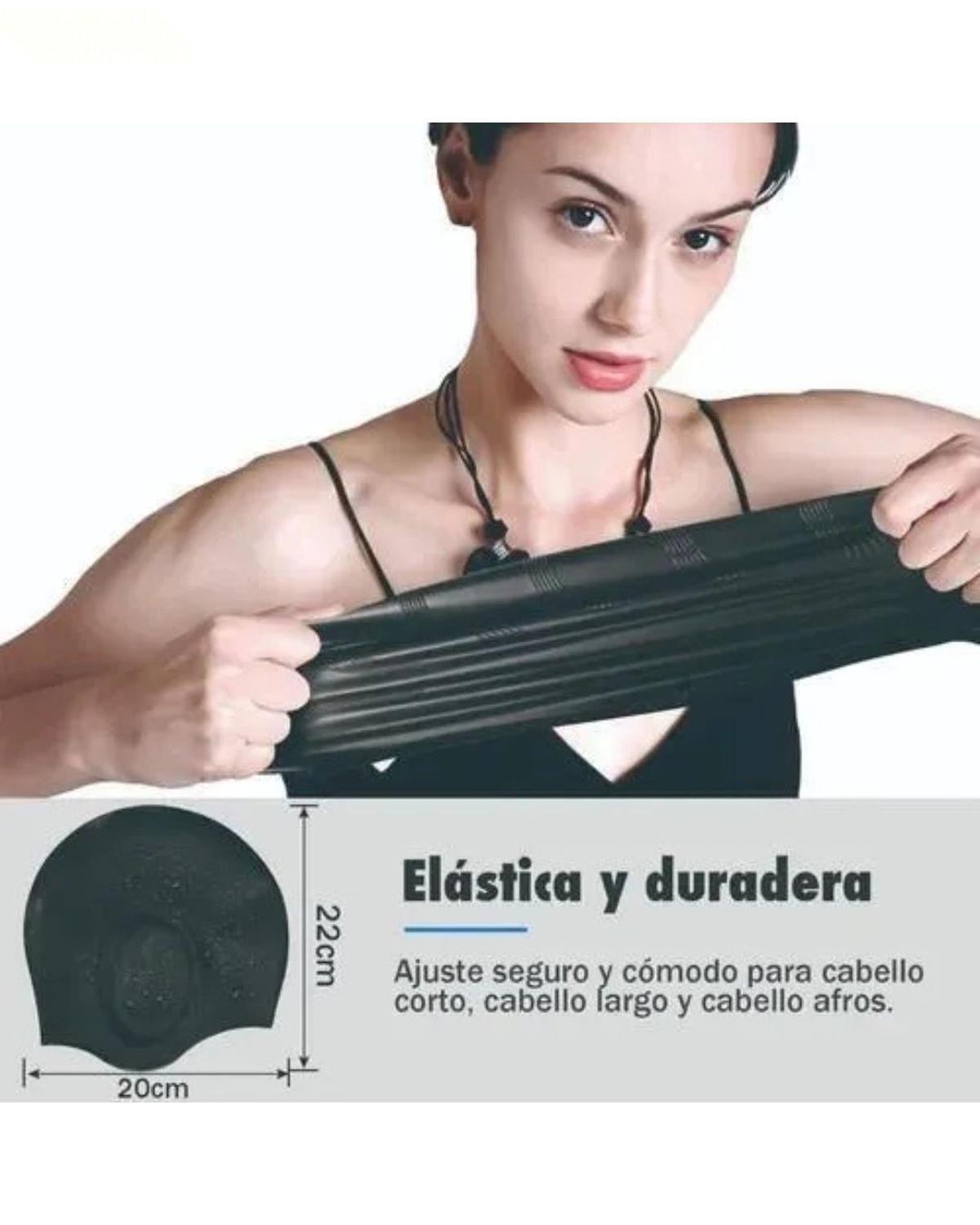 Gorra Natación Silicona con Cubre Orejas-2