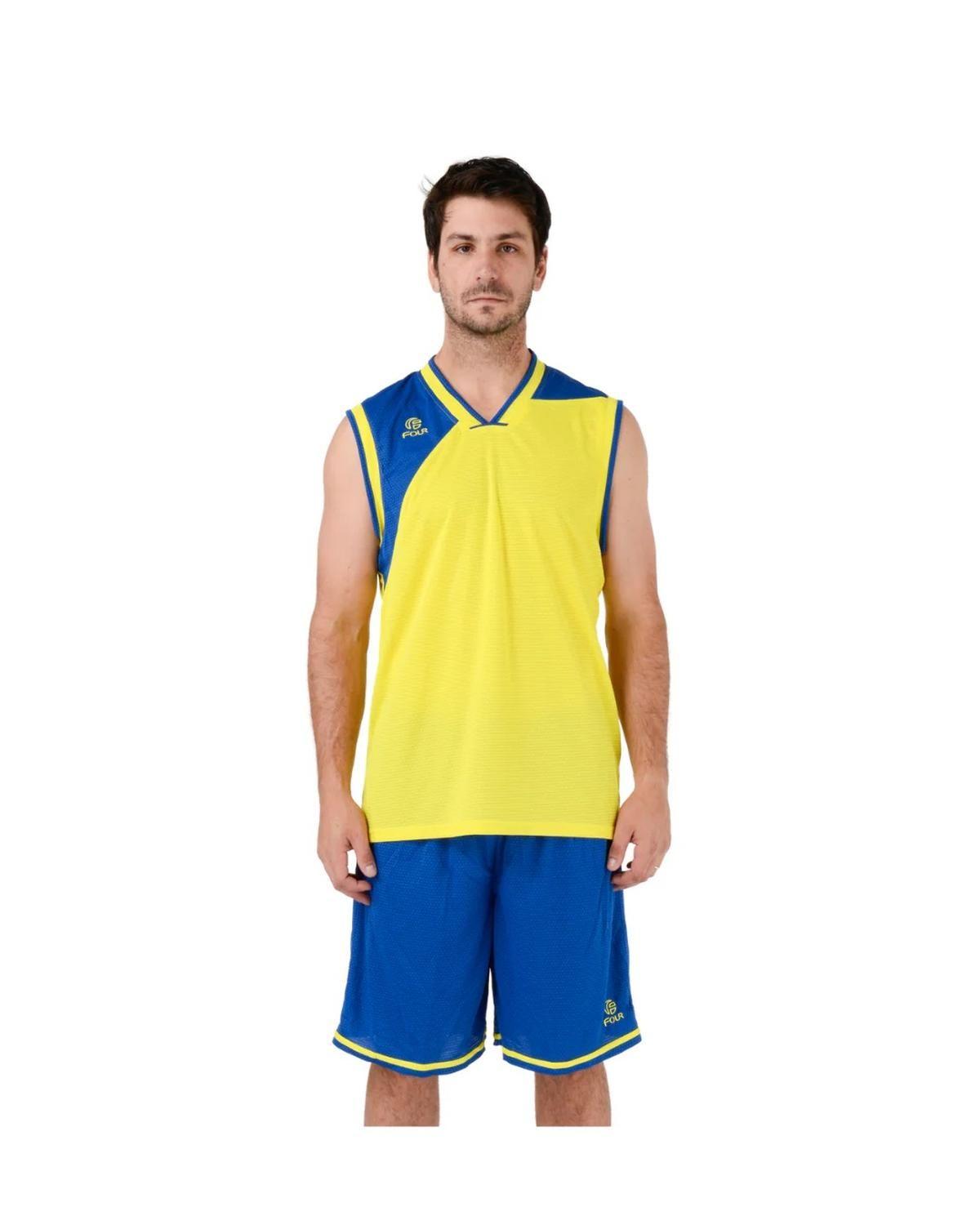 Conjunto de Básquetbol Four Houston Amarillo/Azul-0
