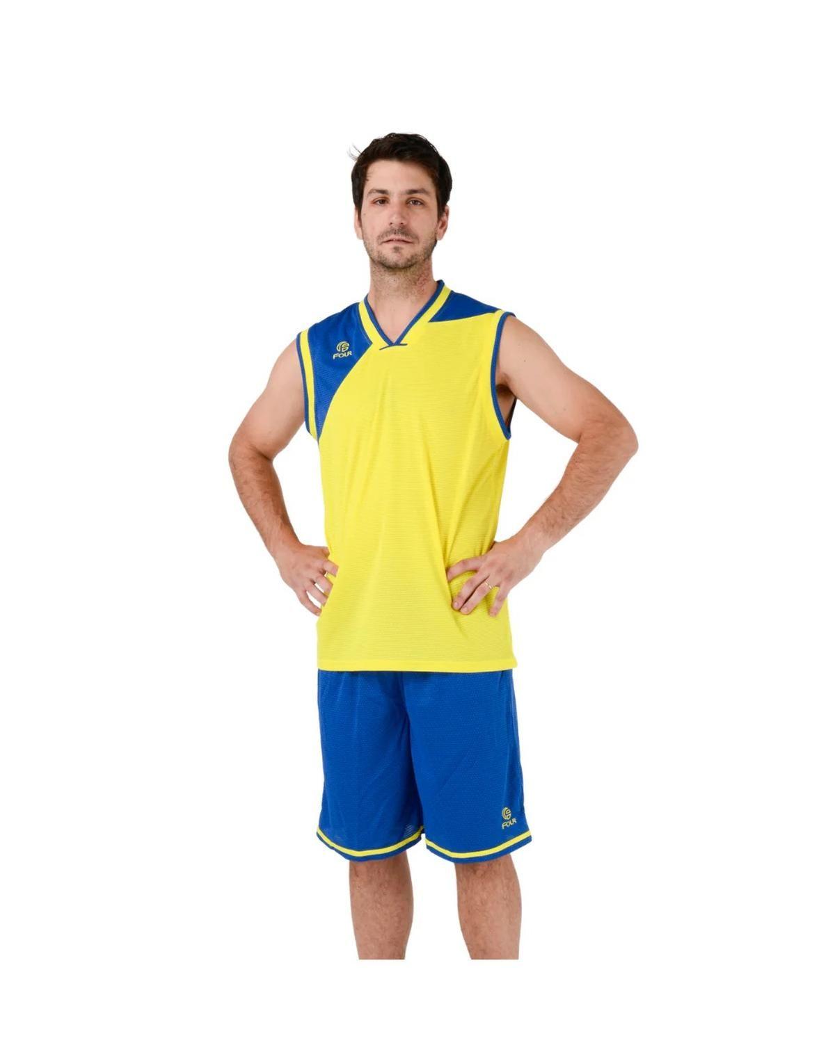 Conjunto de Básquetbol Four Houston Amarillo/Azul-1
