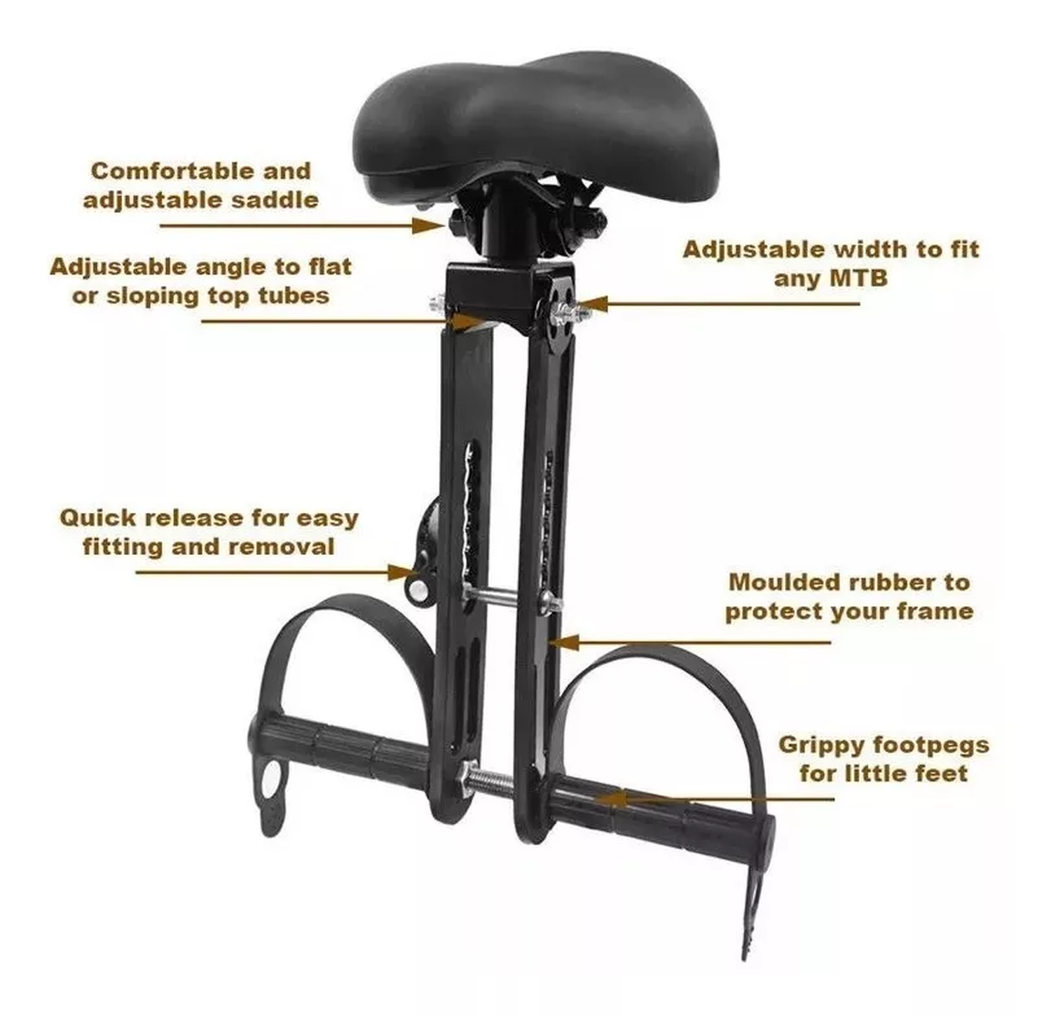 Asiento Bicicleta Delantero Auxiliar para niños-3