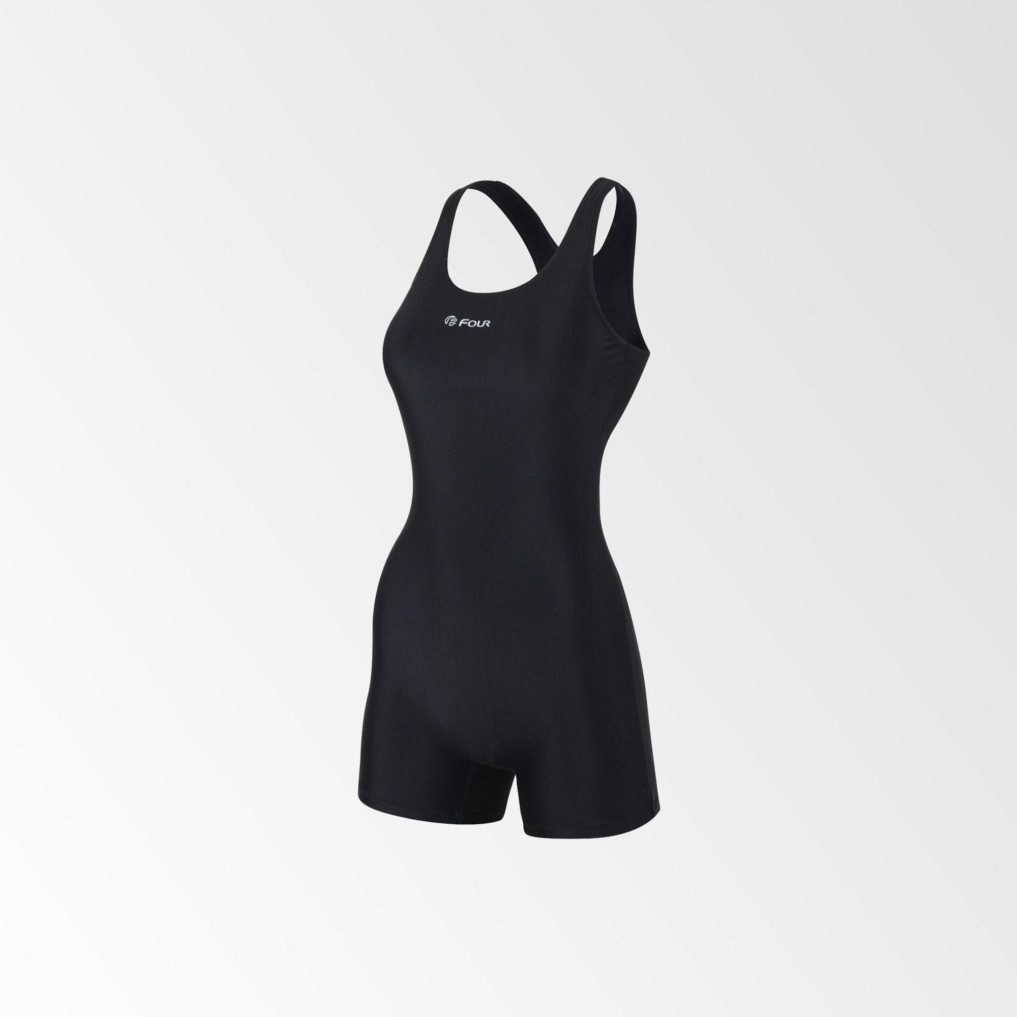 Traje de Baño Mujer Boxer Liso Negro -0