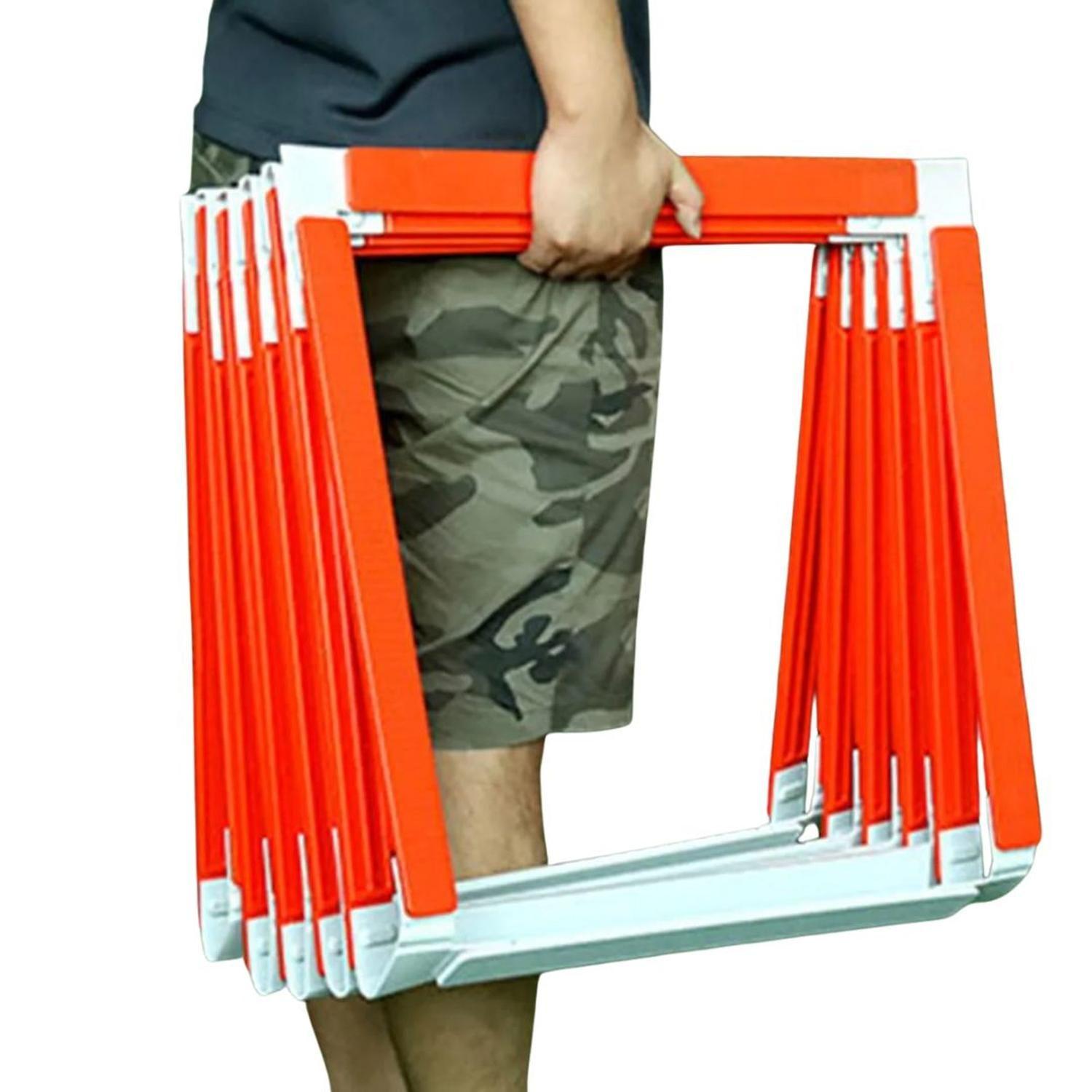 Escalera de Agilidad Multifuncional con Vallas - 5m Naranja-2