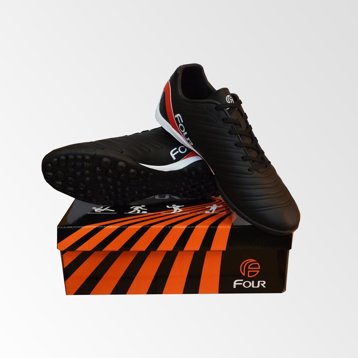 Zapatillas de Futbolito Futsal Niño - Four Negro-4