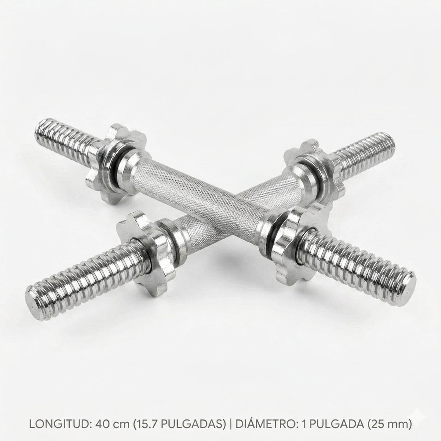 Barra Mancuerna Metalica 35cm Cromada-1