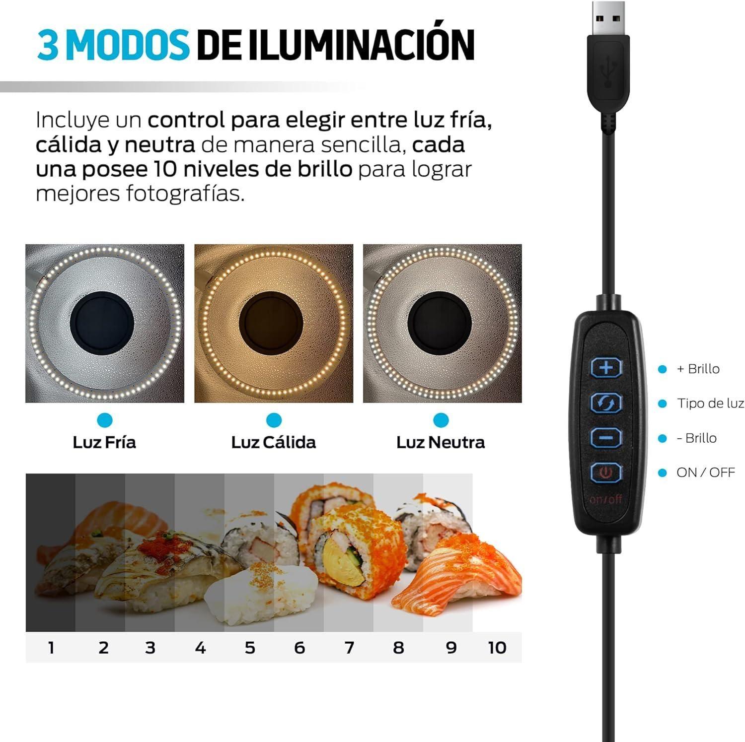 Mini Estudio Fotográfica 30x30 Caja Luz Fotografía Luces Led-2