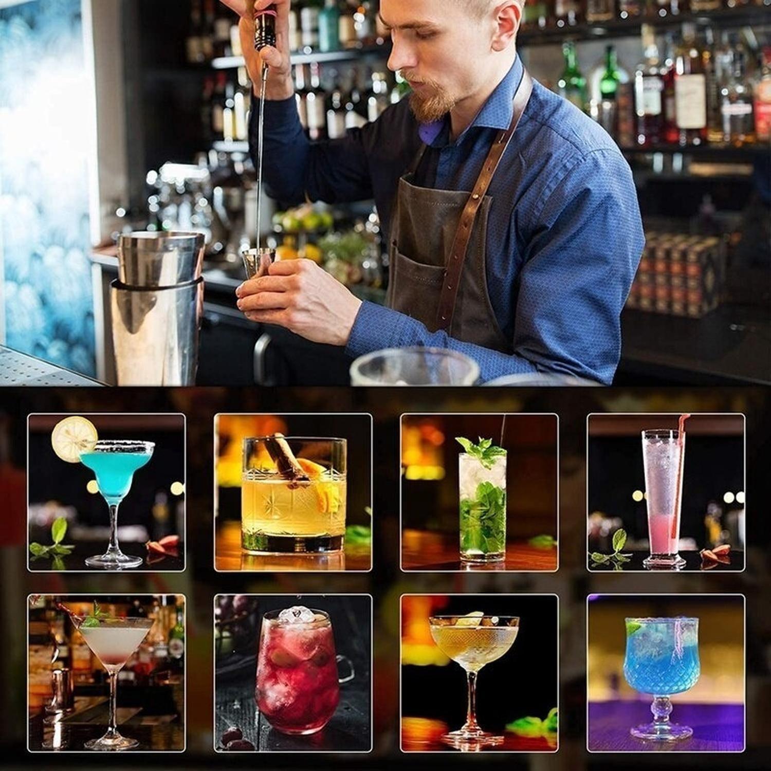 Juego De Coctelera Inoxidable Profesional Para Bar 10 Piezas-8