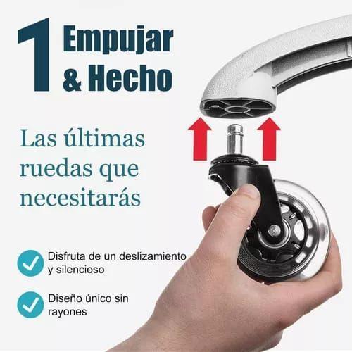Pack 5 Ruedas De Silicona Para Sillas De Oficina / Gamer-1