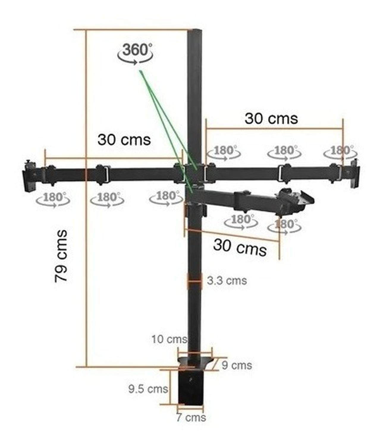 Soporte Doble 2 Monitor Y Notebook Brazo Escritorio B50-1