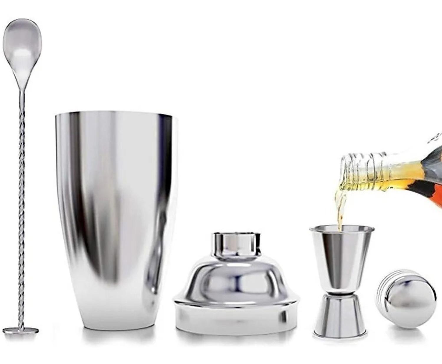 Juego De Coctelera Inoxidable Profesional Para Bar 3 Piezas-2