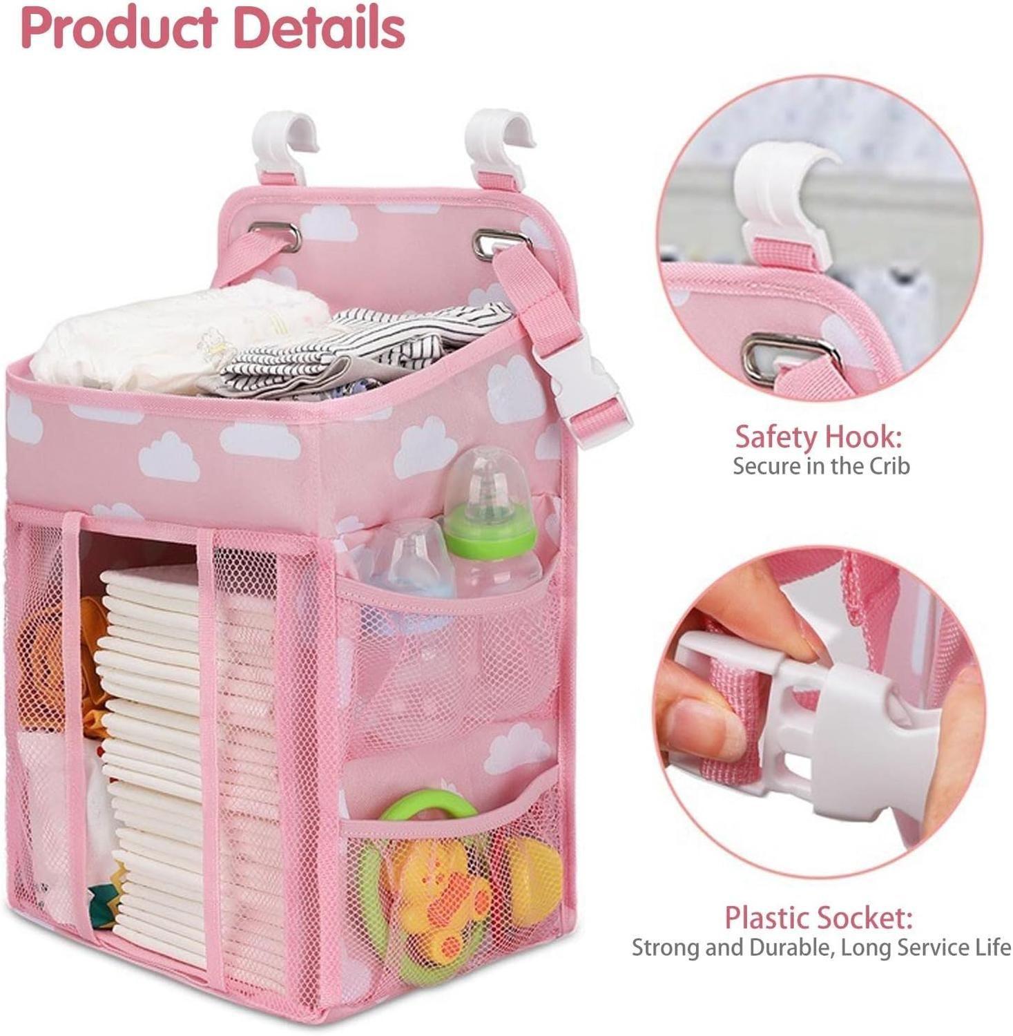 Organizador Cambiador Pañales Para Cuna Carrito De Pañal-4