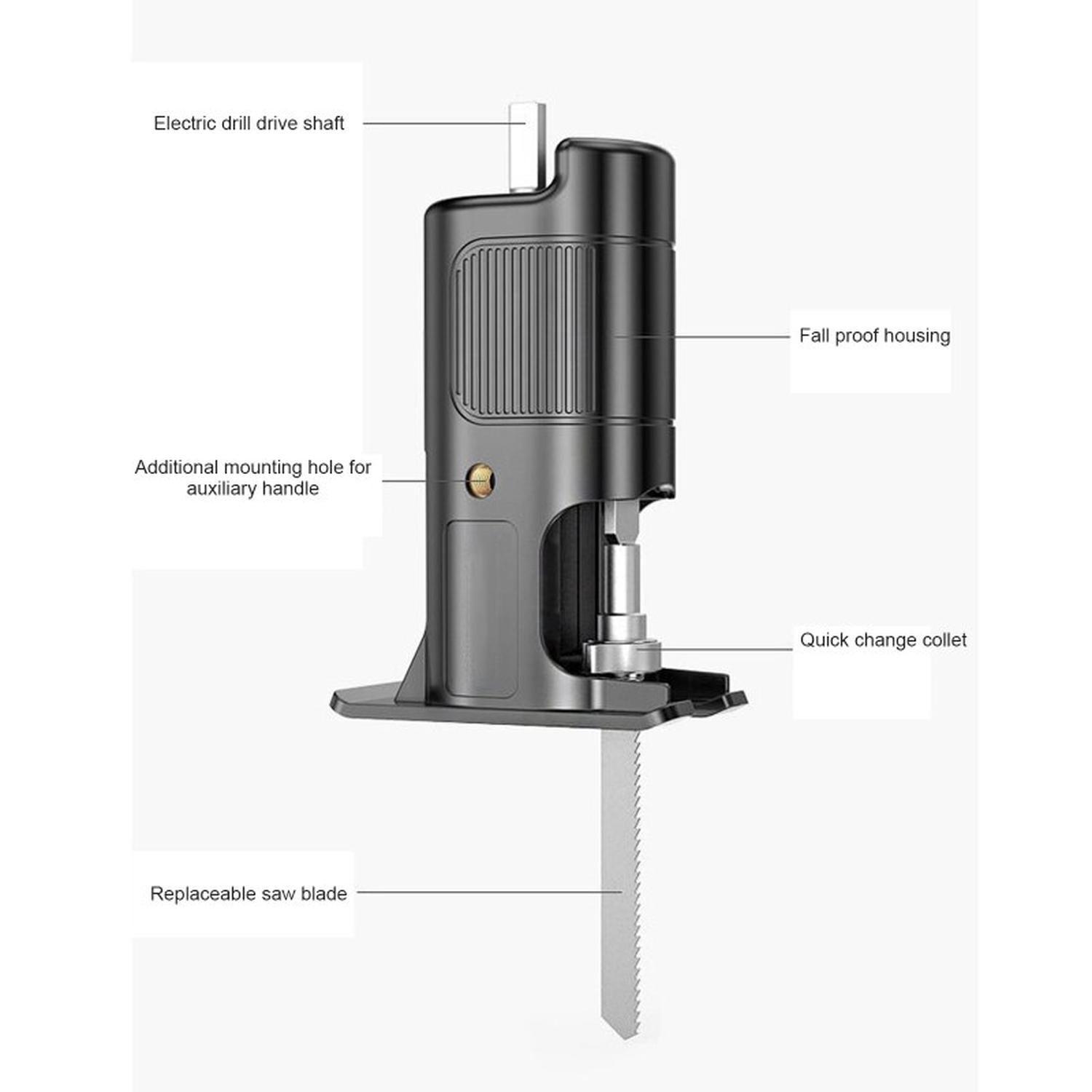 Adaptador Sierra Sable Caladora Serrucho Para Taladro Cambio-6