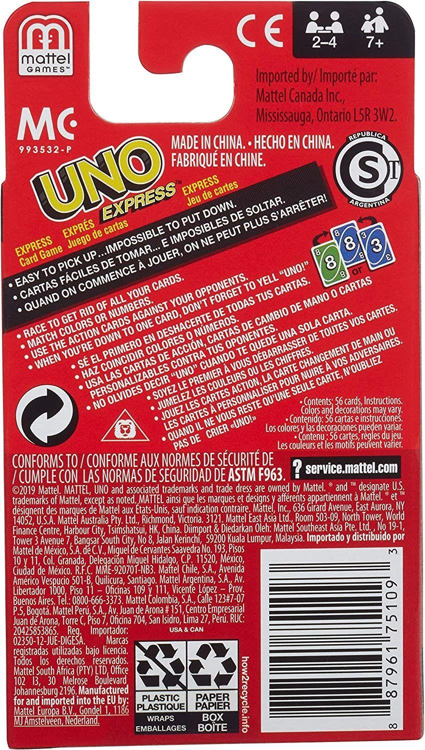 JUEGO DE CARTAS UNO EXPRESS - MATTEL-5