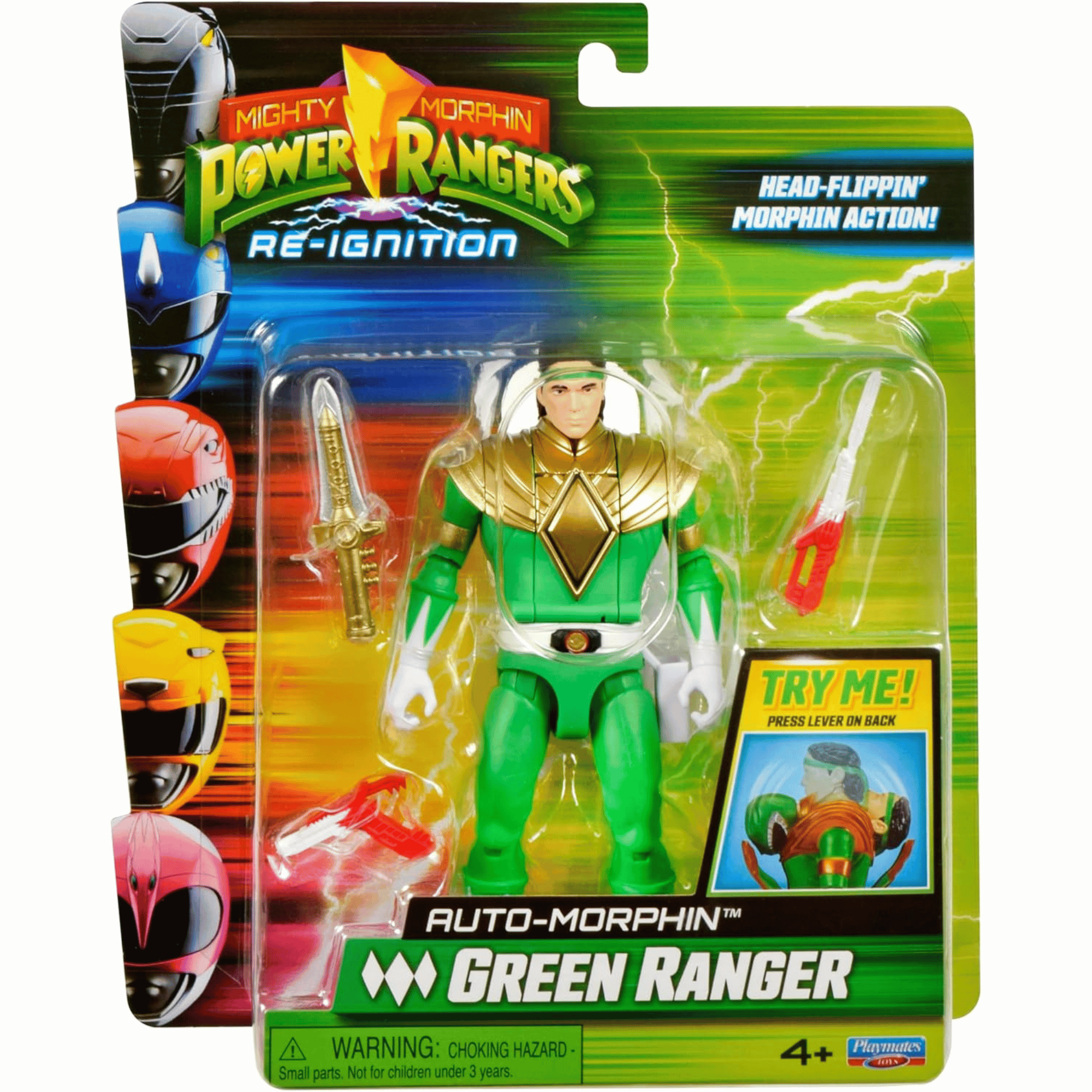 Power Rangers Figura Gira Cabeza Green Ranger-5