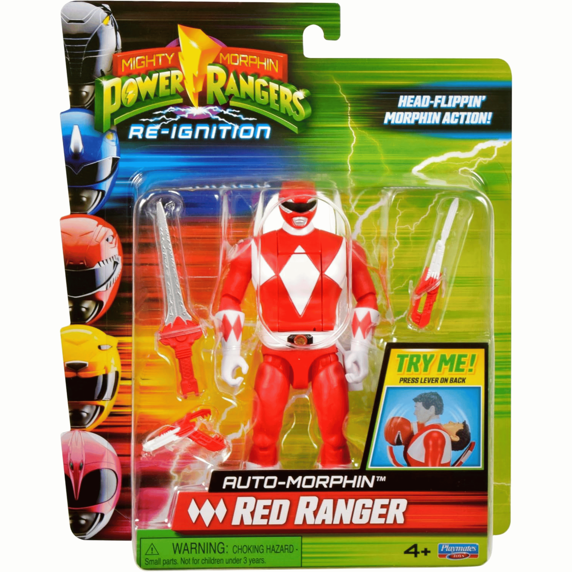 Power Rangers Figura Gira Cabeza Red Ranger-5