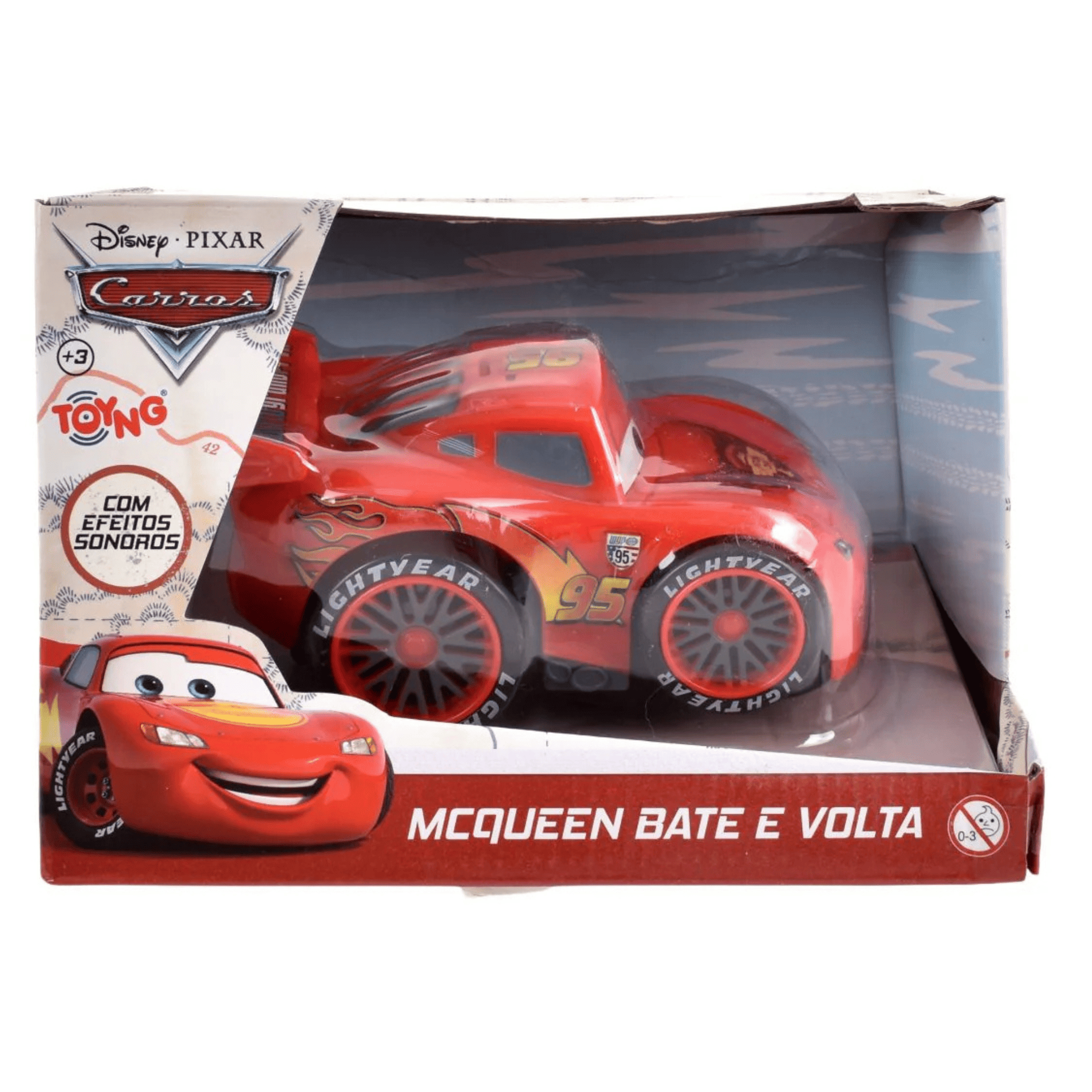 Cars Auto A Bateria 13 Cm Con Sonido Y Movimiento Rayo Mcqueen-2