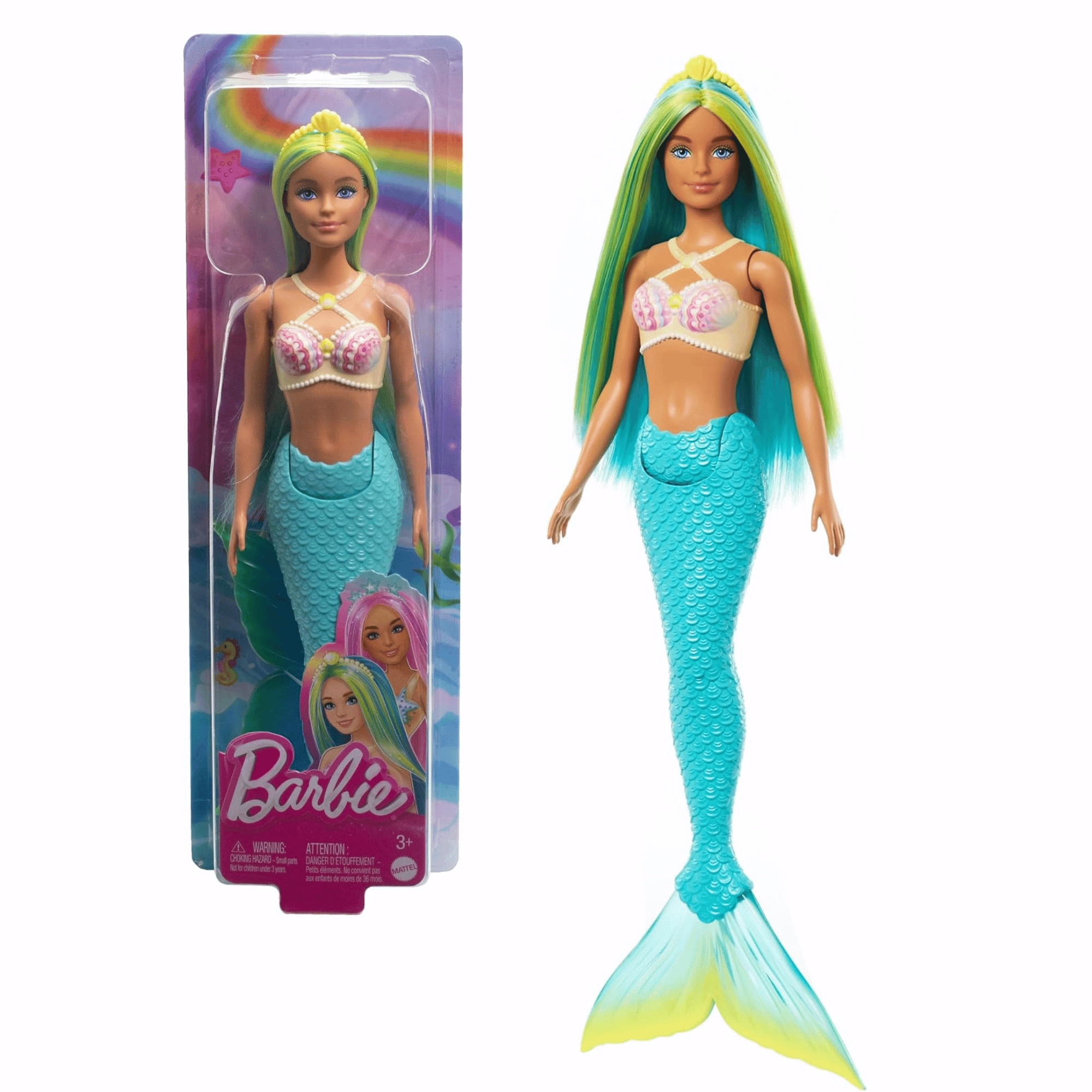 Barbie Muñeca De Sirenas Con Cabello De Fantasia Azul-0