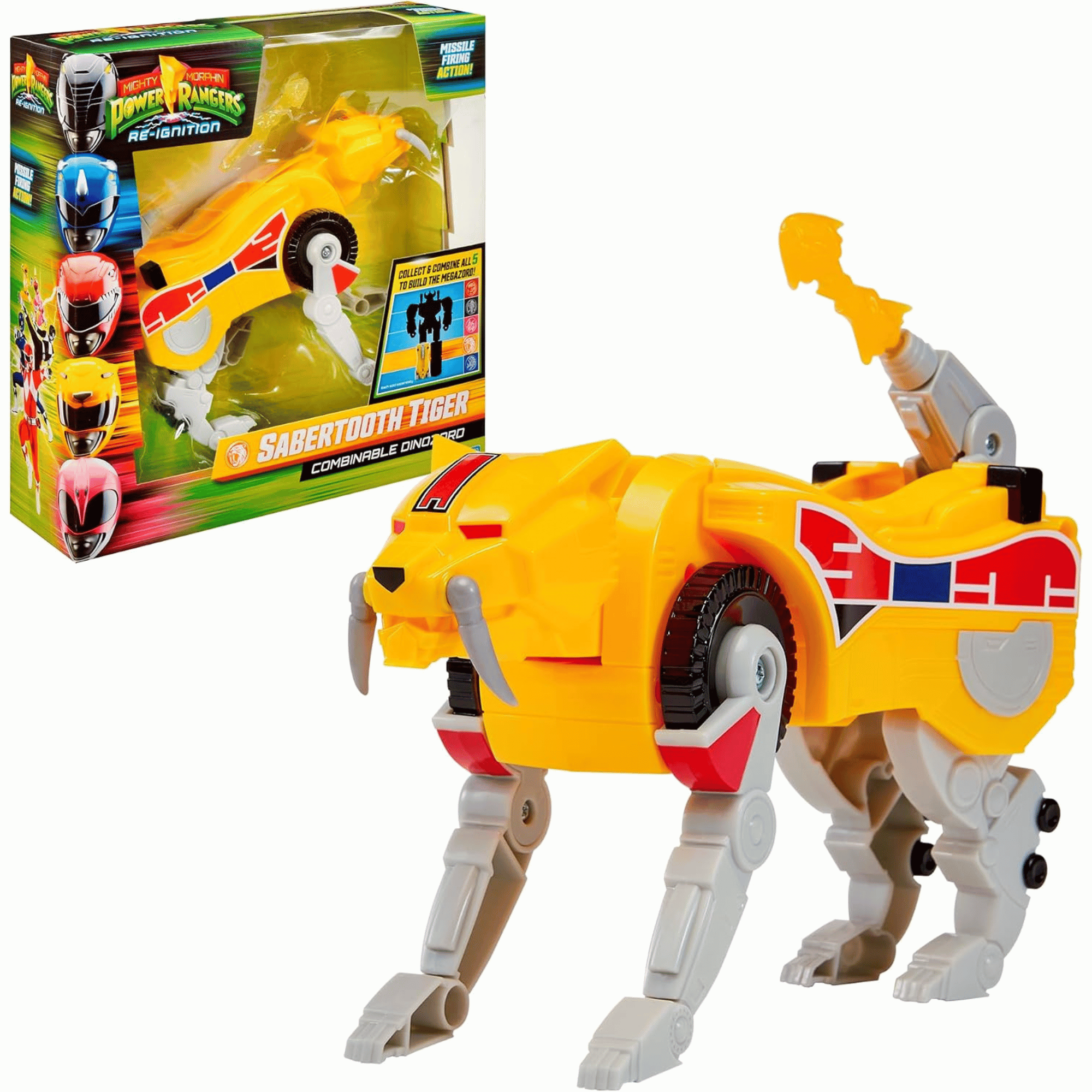 Power Rangers Dinozord Combinable Figura Tigre Colmillos De Sable-0
