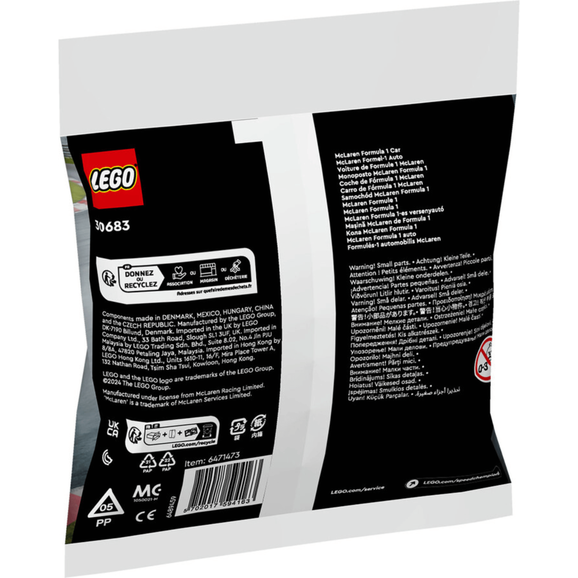 Lego Speed Champions 58 Piezas - Auto De Formula Uno McLaren-2