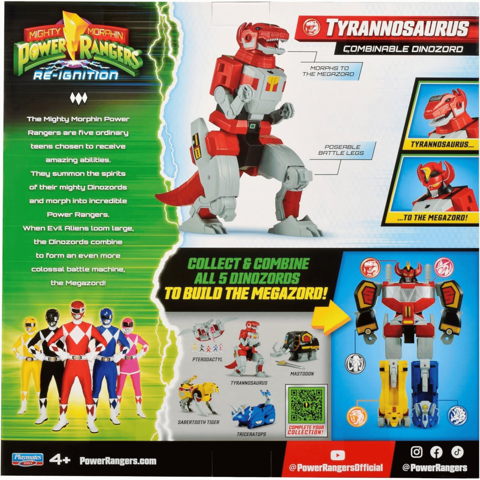 Power Rangers Megazord Combinable Figura Tyrannosaurus-5