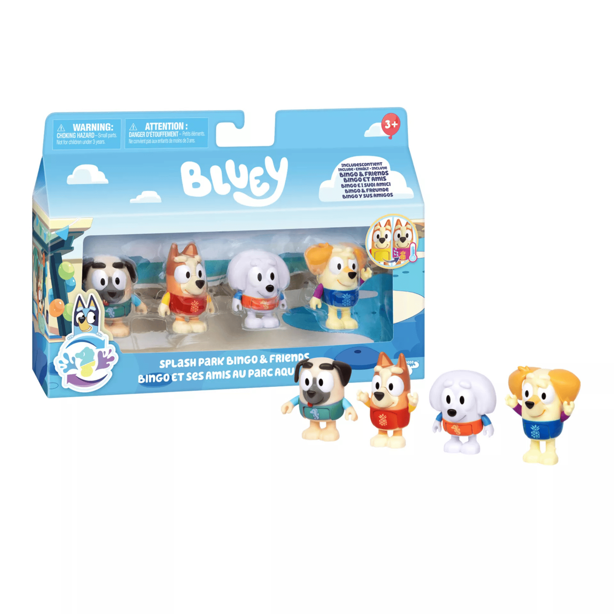 Pack 4 Figuras Splash Park Bingo y Sus Amigos Bluey-3