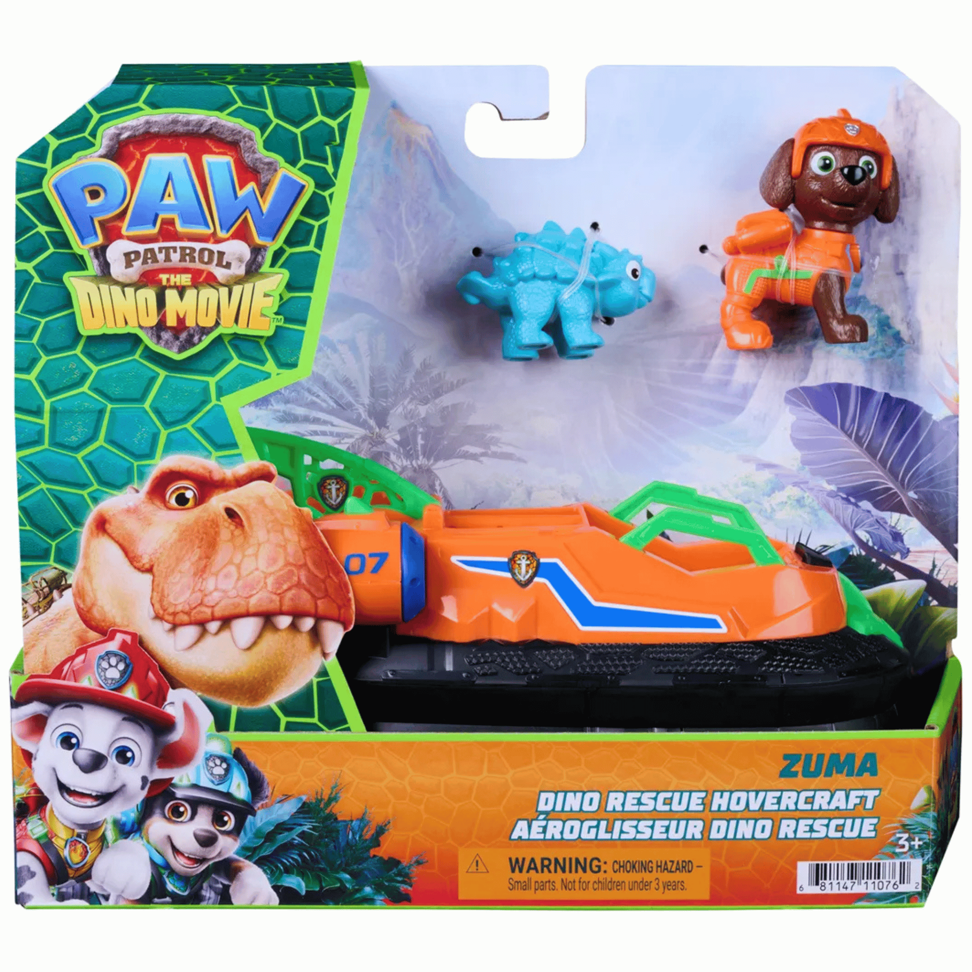 Paw Patrol The Dino Movie Figura Aerodeslizador Dino Rescue Zuma-4