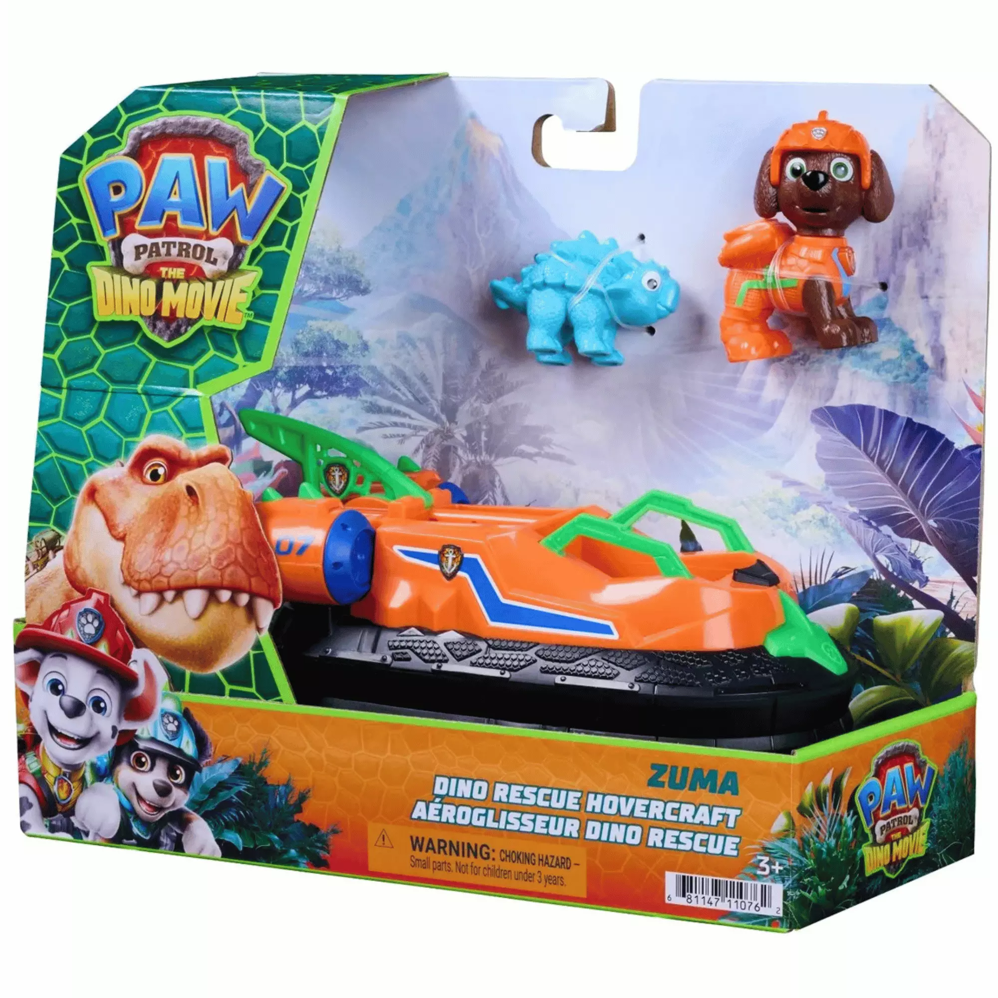 Paw Patrol The Dino Movie Figura Aerodeslizador Dino Rescue Zuma-5
