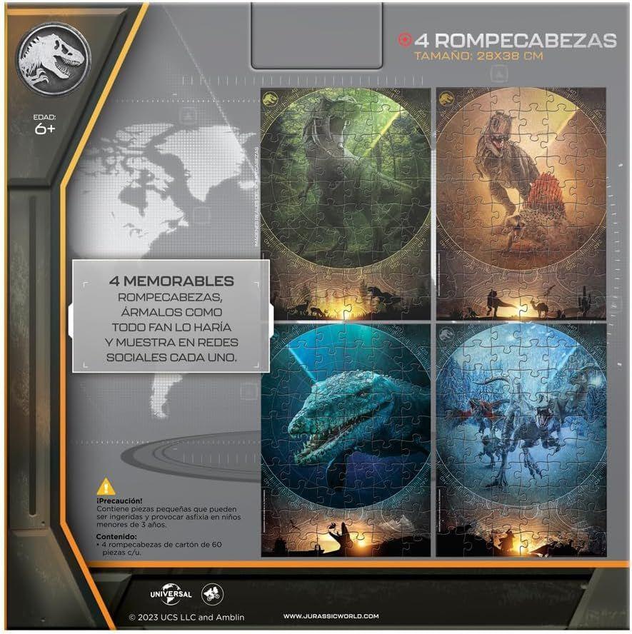 PUZZLE 4 EN 1 JURASSIC WORLD 60 PZS-4