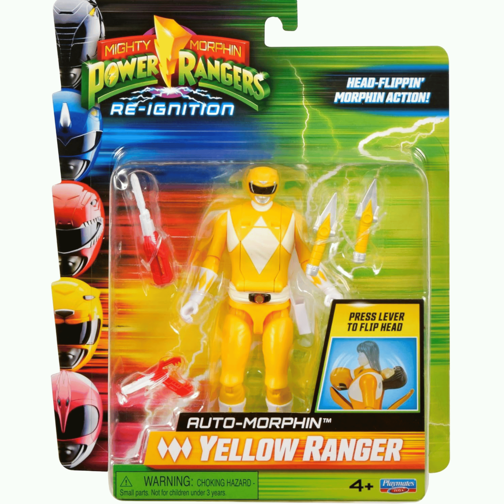 Power Rangers Figura Gira Cabeza Yellow Ranger-5
