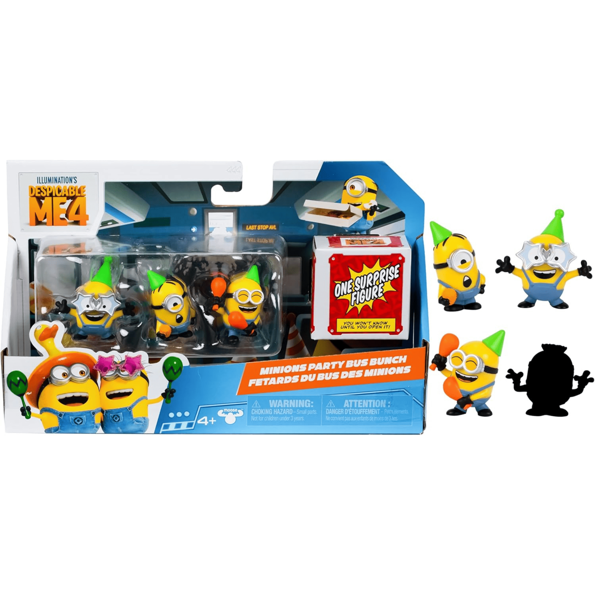 Pack 4 Figuras Minions Party Bus Bunch Mi Villano Favorito-0