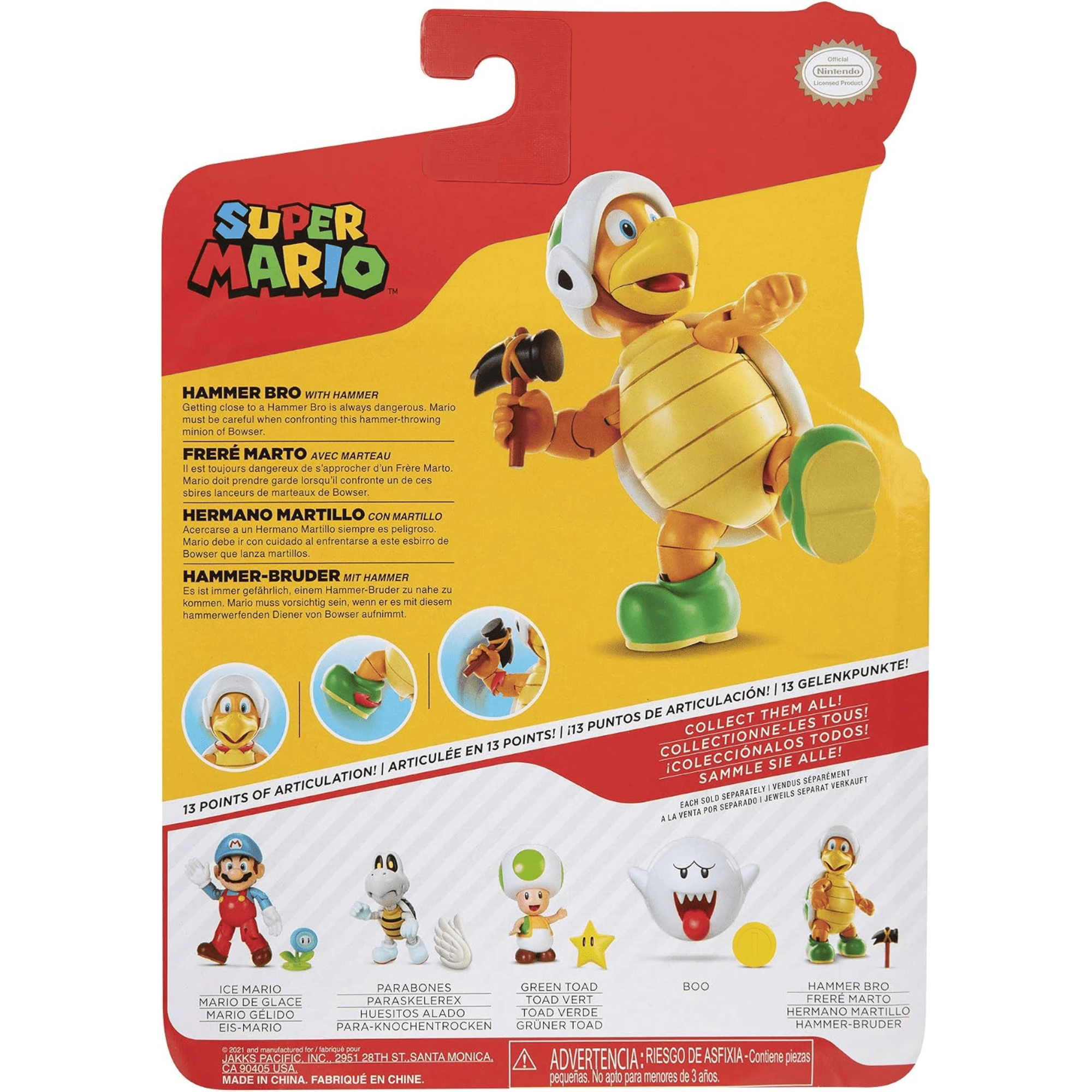 Super Mario Figura Hammer Bro 10 Cm Con Accesorio-5