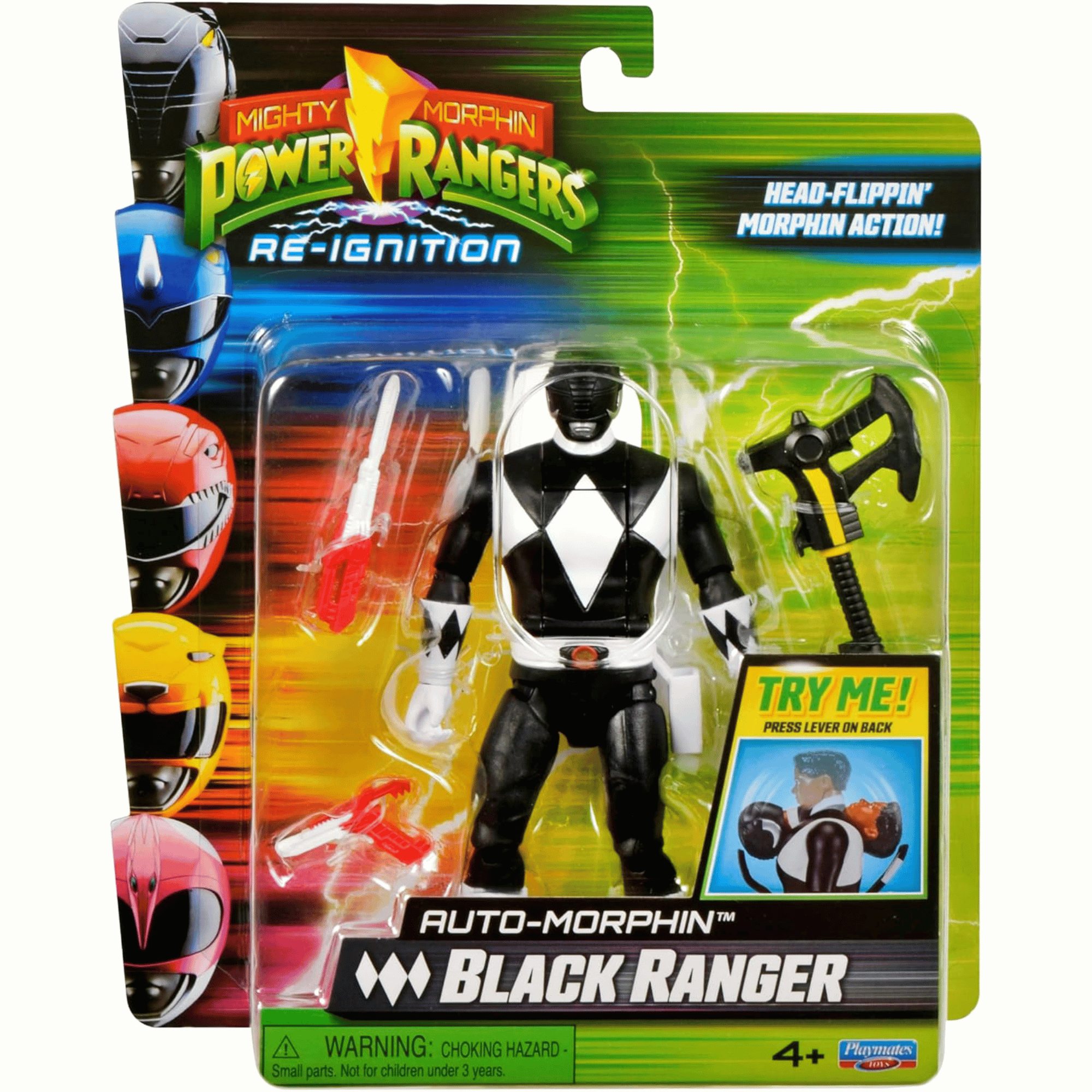 Power Rangers Figura Gira Cabeza Black Ranger-5