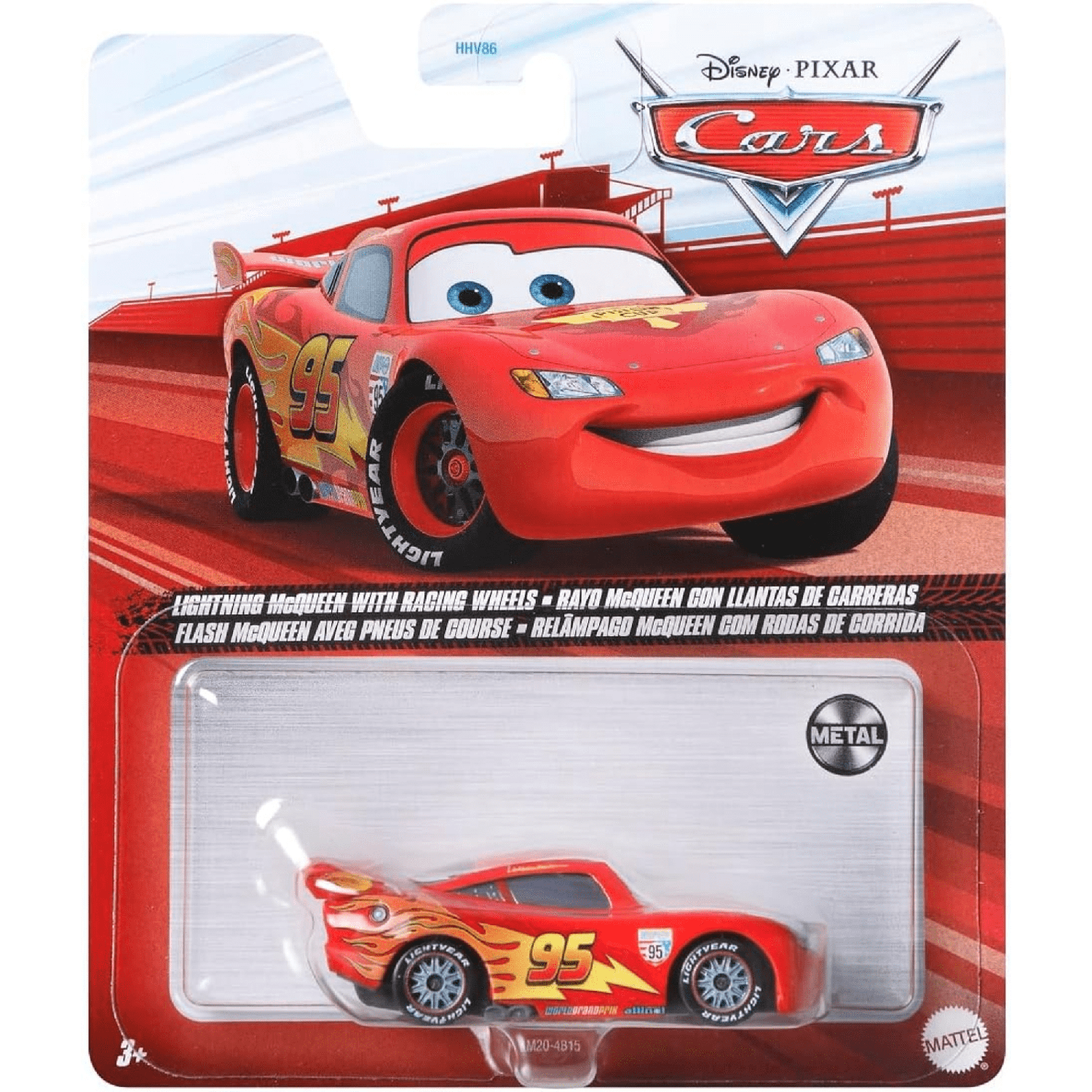 Disney Cars Vehículo Metálico Rayo McQueen Con Llantas De Carrera-4