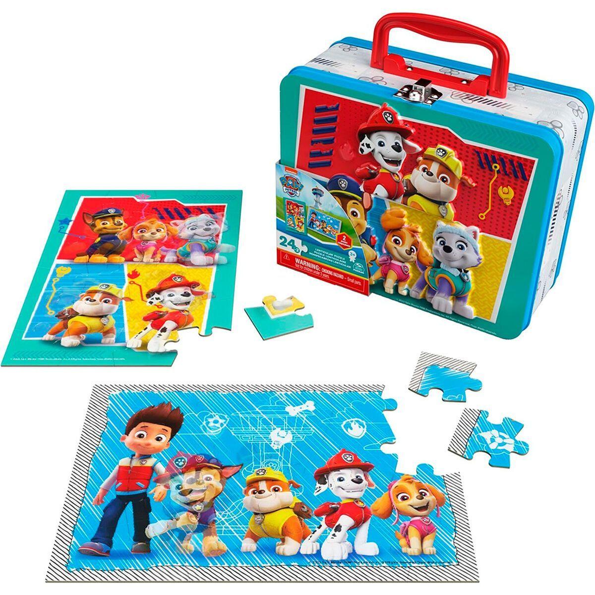 PAW PATROL ROMPECABEZAS LENTICULAR 24X2 CON LONCHERA - 2 PUZZLES-2