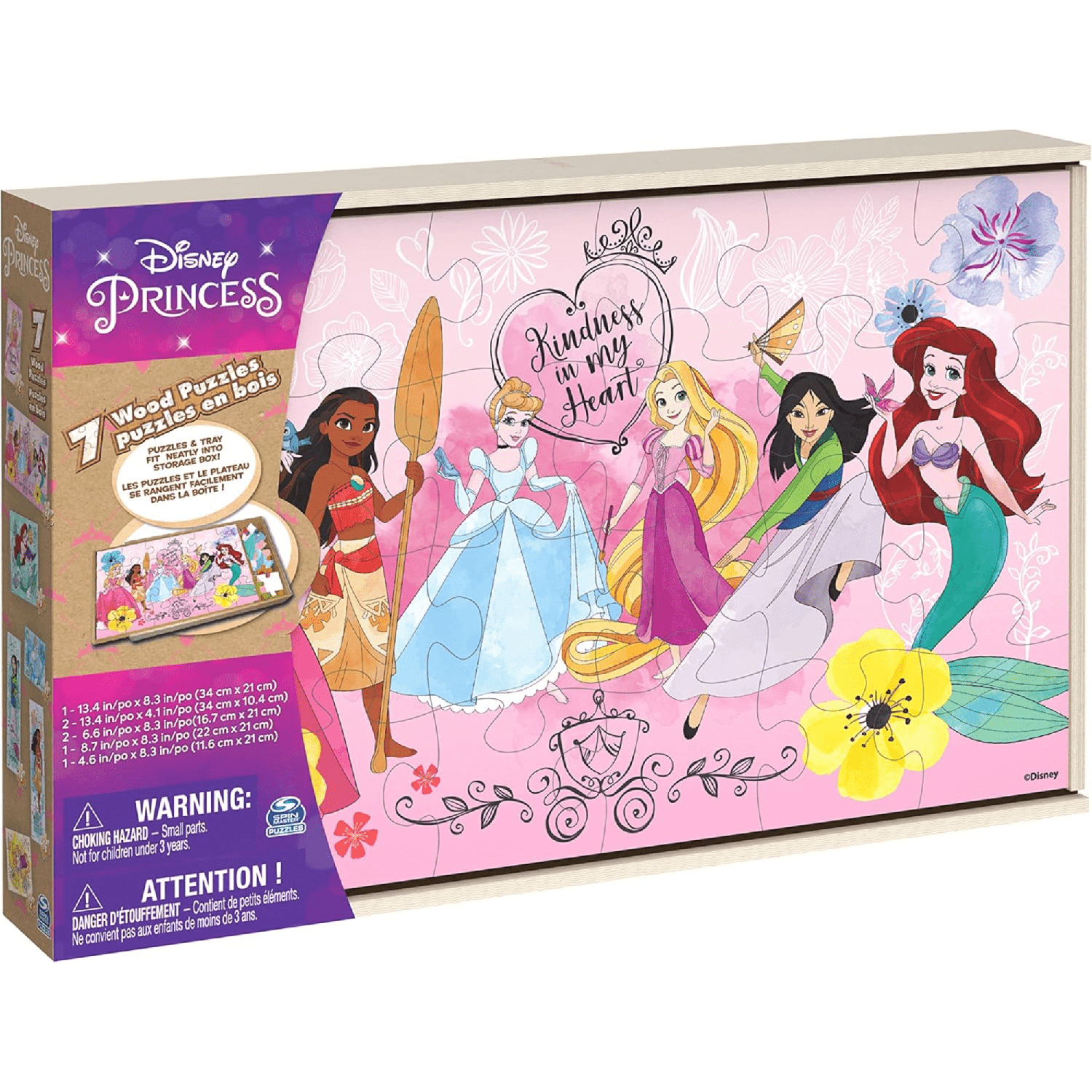 Puzzle De Madera 7 En 1 Disney Princess-2