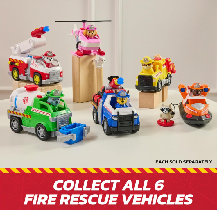 PAW PATROL CHASE VEHICULO DE RESCATE DE BOMBEROS FIRE RESCUE -7