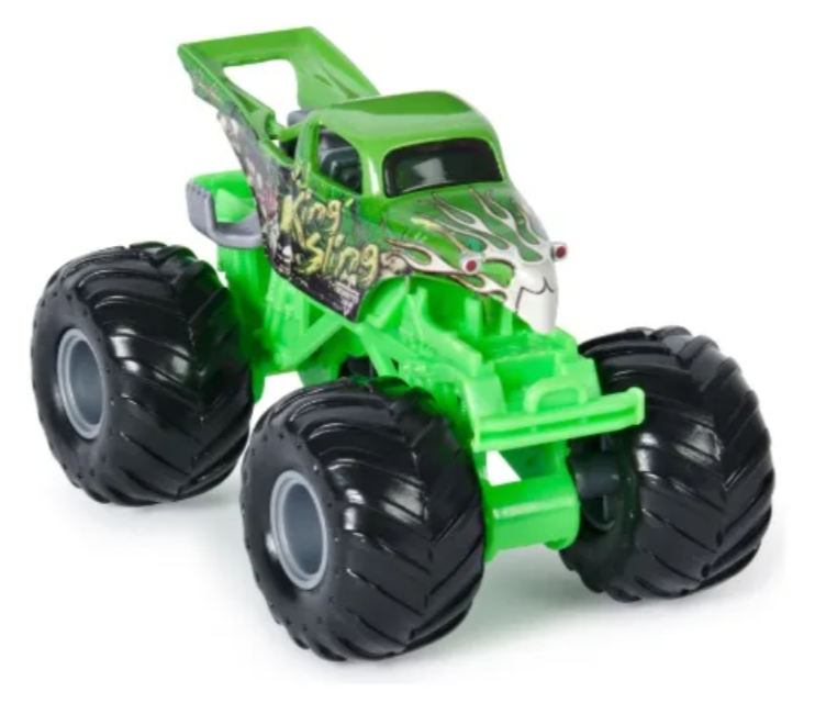 MONSTER JAM SET DOS VEHICULOS BOG HOG VS KING SLING-4