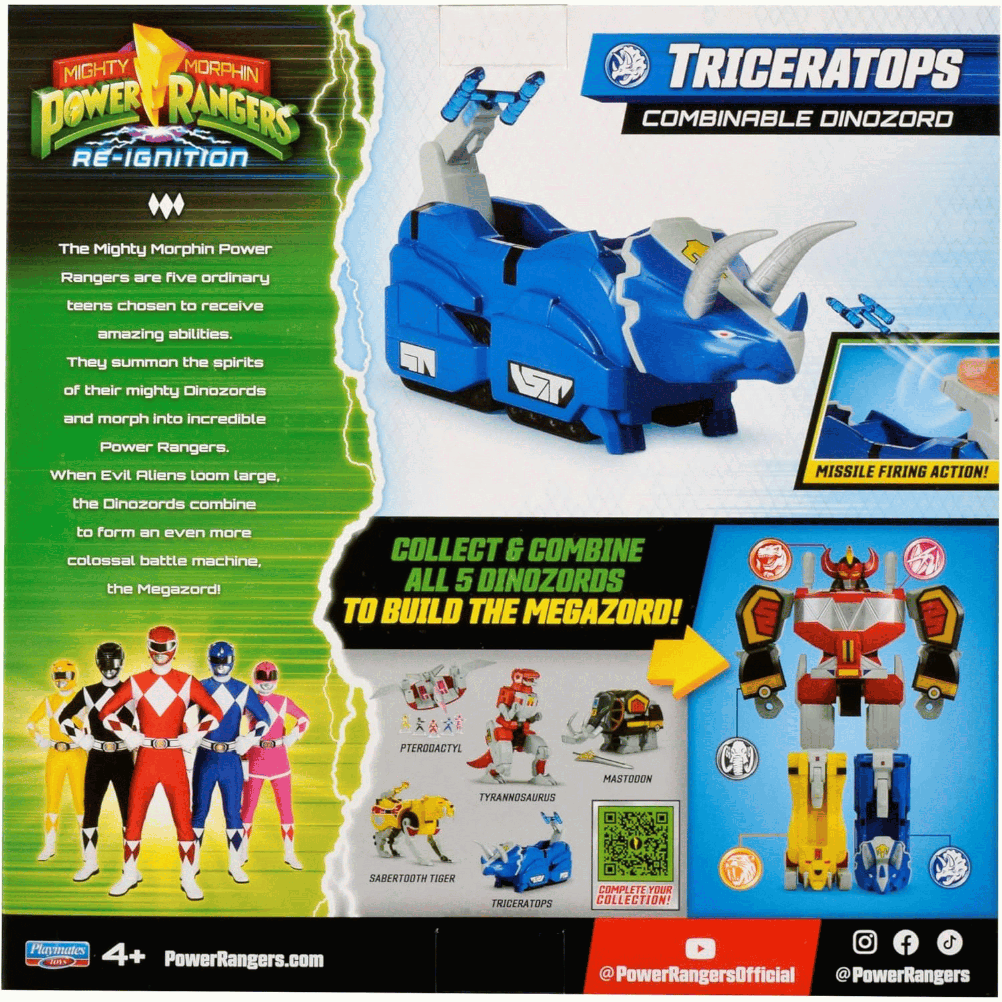Power Rangers Dinozord Combinable Figura Triceratops-5