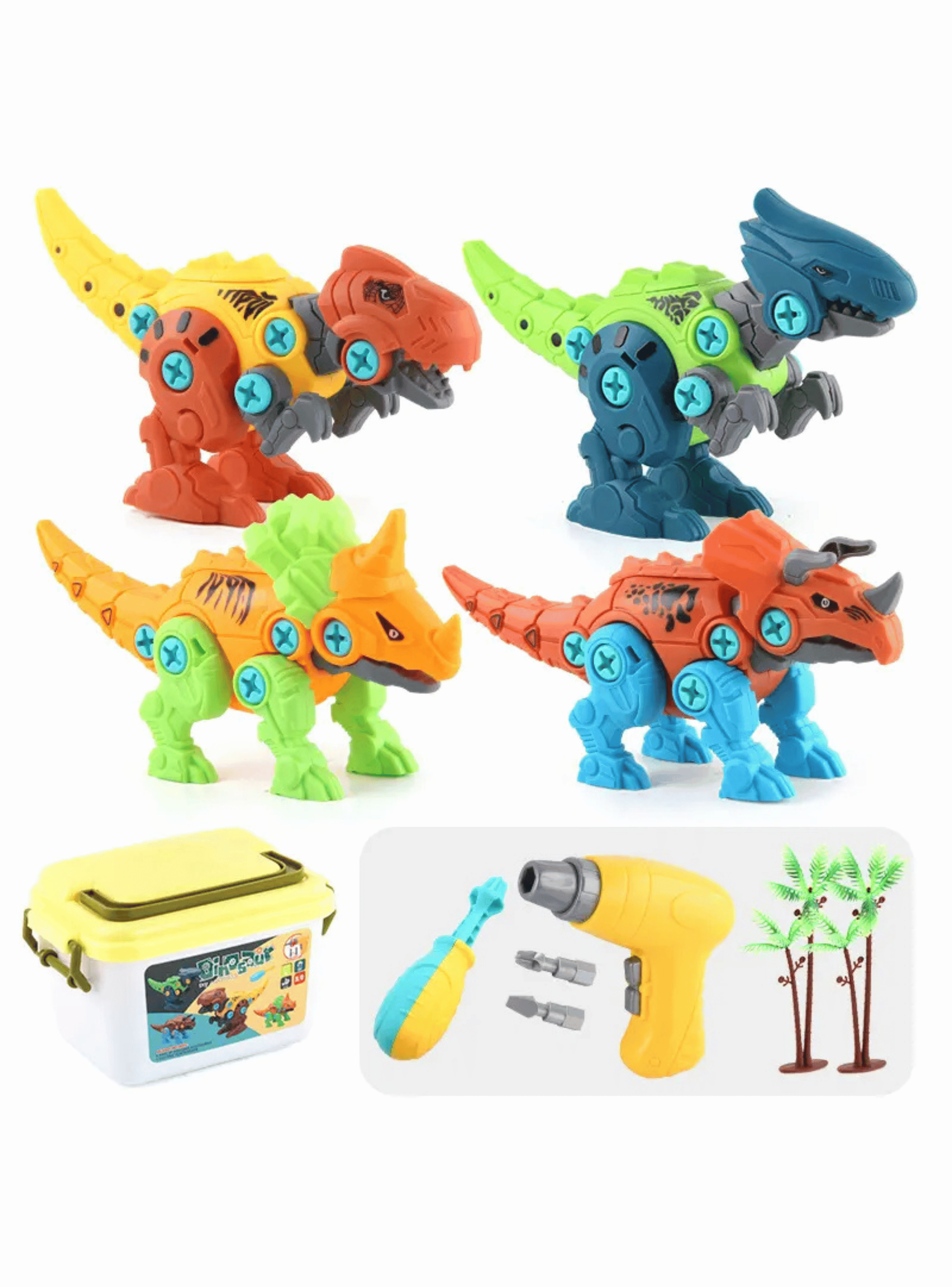 Dinosaurios De Juguete Armables Con Taladro Eléctrico-0