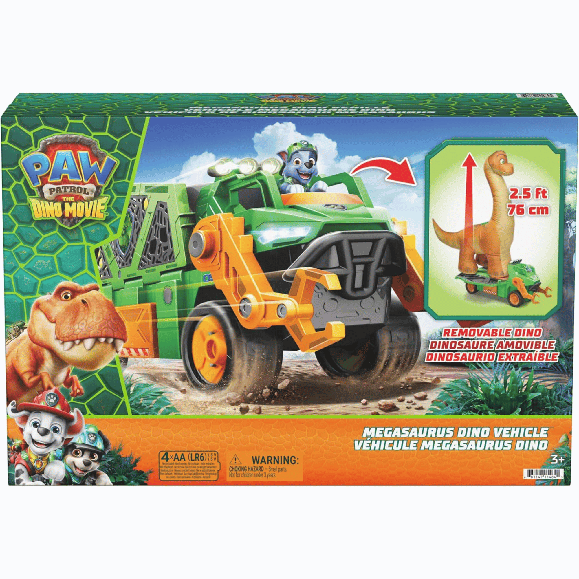 Paw Patrol La Pelicula Vehiculo Megasaurus Dino Con Figura Inflable -4