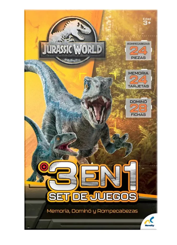 SET DE 3 JUEGOS JURASSIC WORLD JUEGOS DE MESA -2