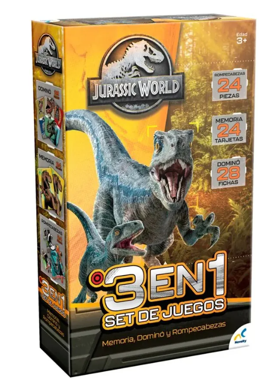 SET DE 3 JUEGOS JURASSIC WORLD JUEGOS DE MESA -3