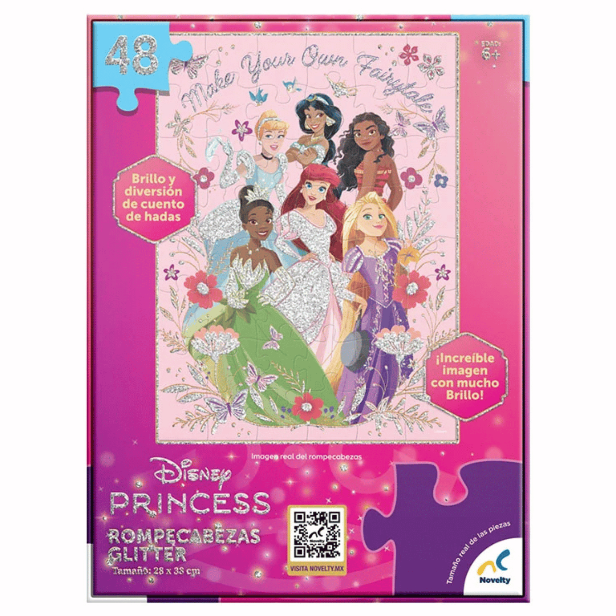 Rompecabezas Disney Princess Con Glitter 48 Piezas-4