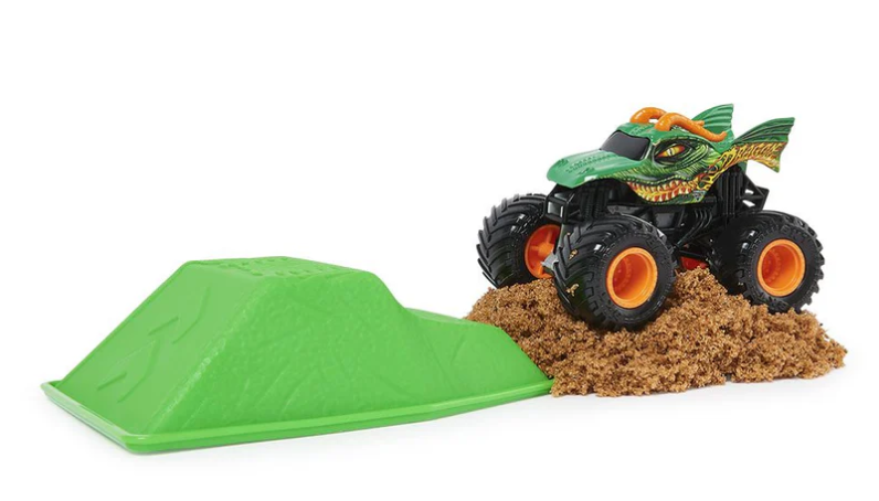 MONSTER JAM SET VEHICULO DRAGON + KINETIC SAND MONSTER DIRT ESCALA 1:64-3