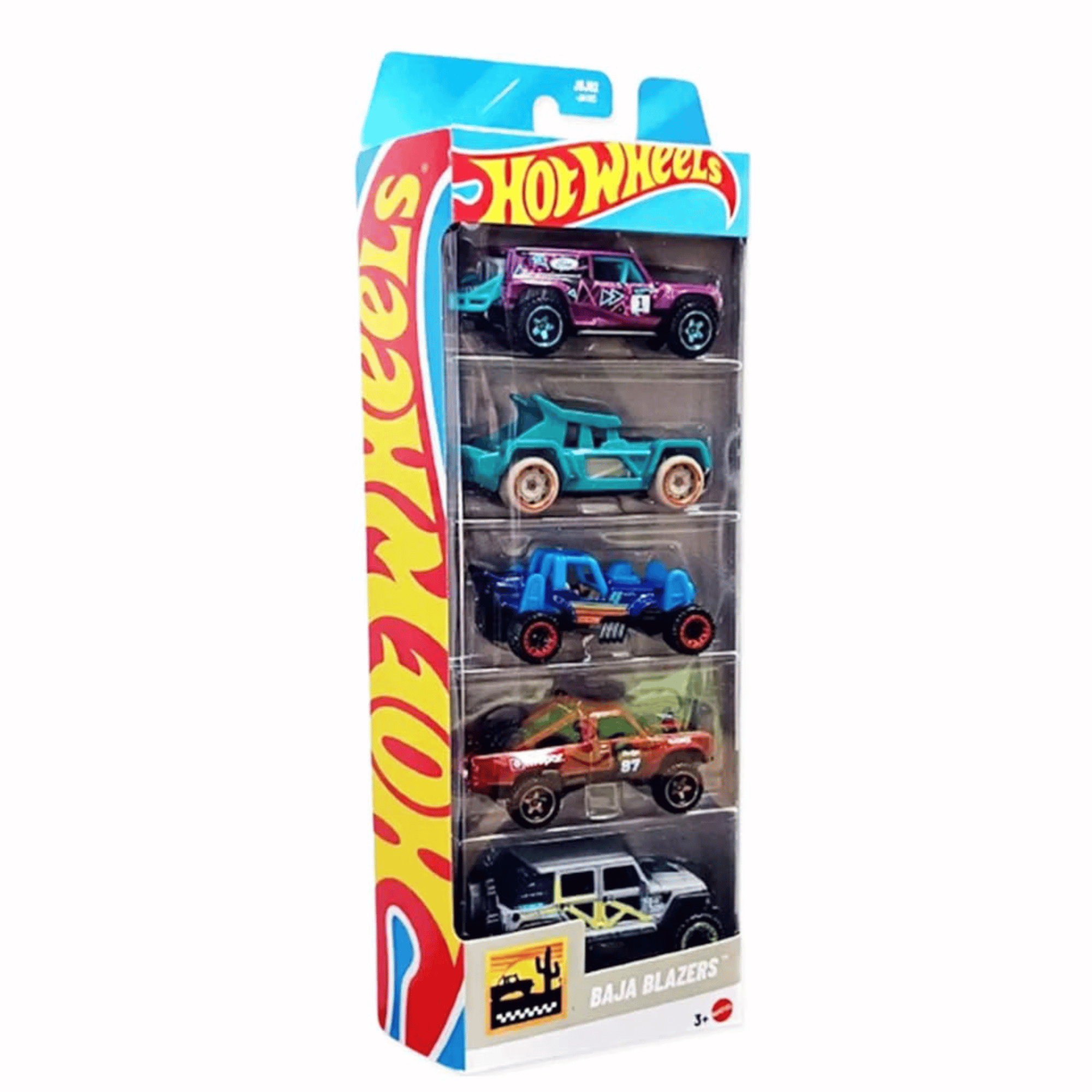 Hot Wheels Pack 5 Autos Basicos Exotique Baja Blazers-1