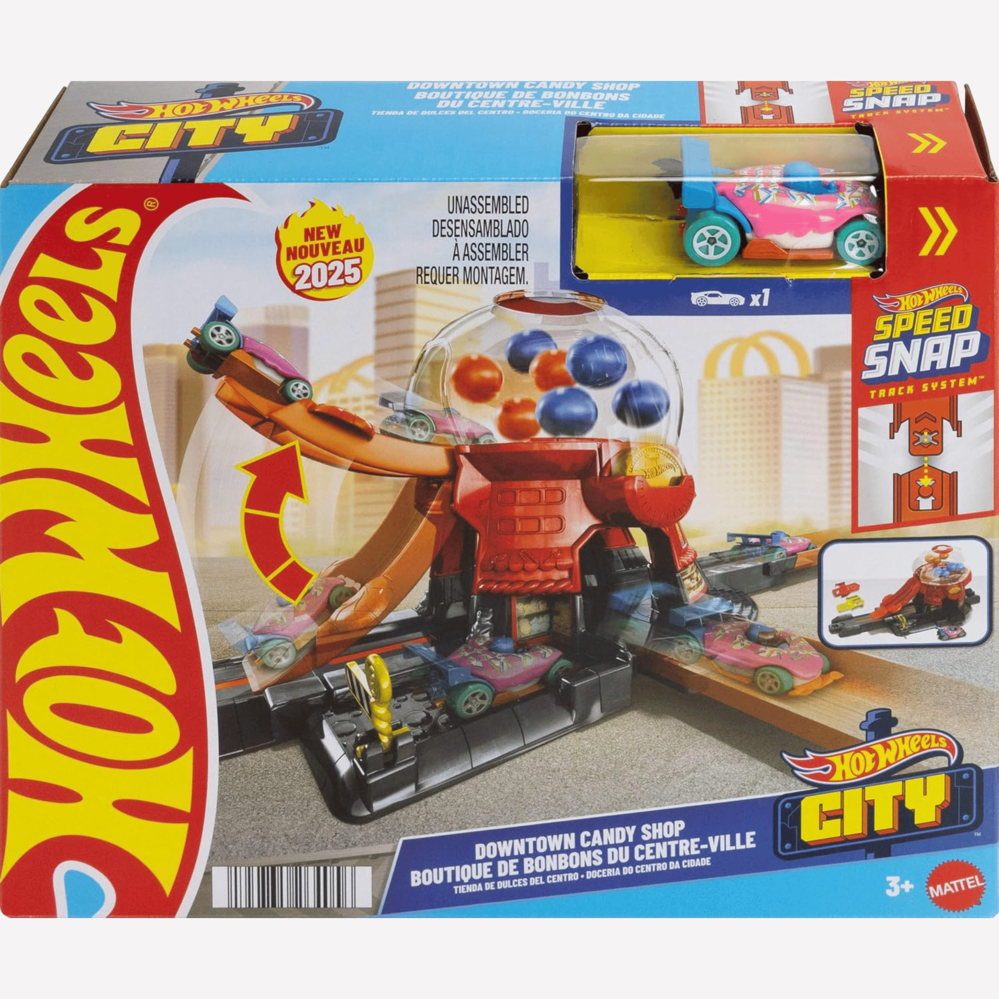 Hot Wheels City Pista Tienda De Dulces Del Centro De La Ciudad-4