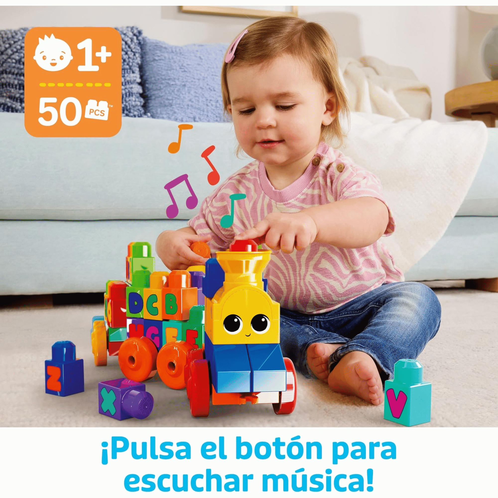 Mega Bloks Tren Musical ABC Bloques De Construccion-2