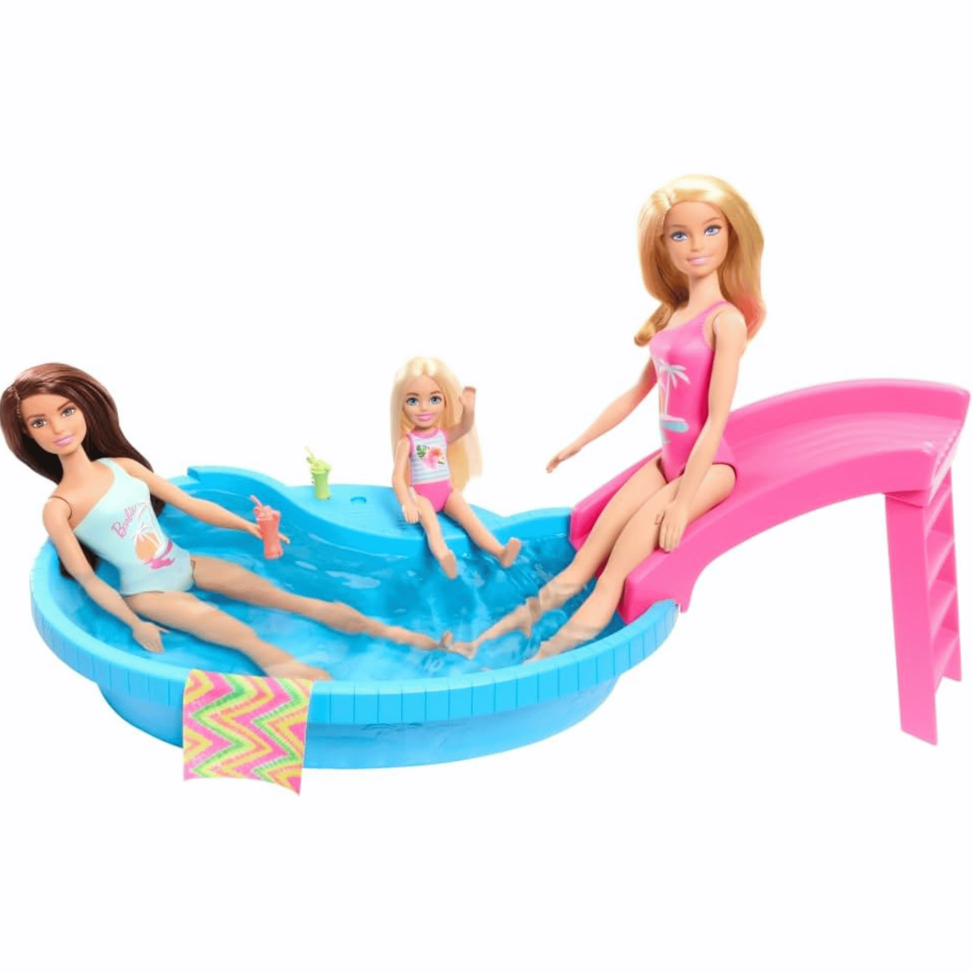  Muñeca Barbie Y Set De Juego Con Piscina-4