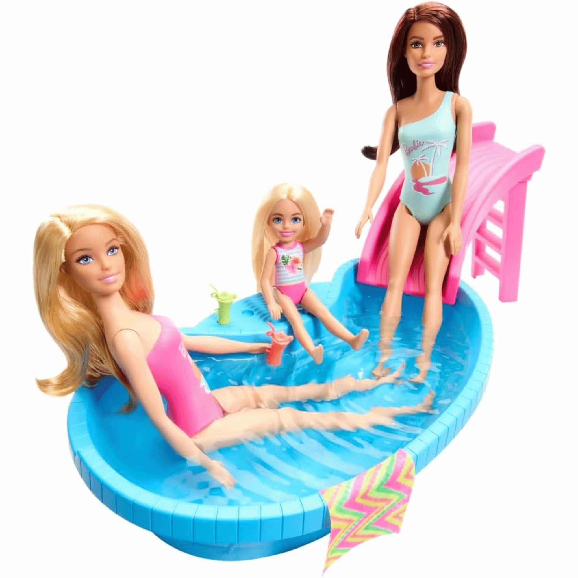  Muñeca Barbie Y Set De Juego Con Piscina-5