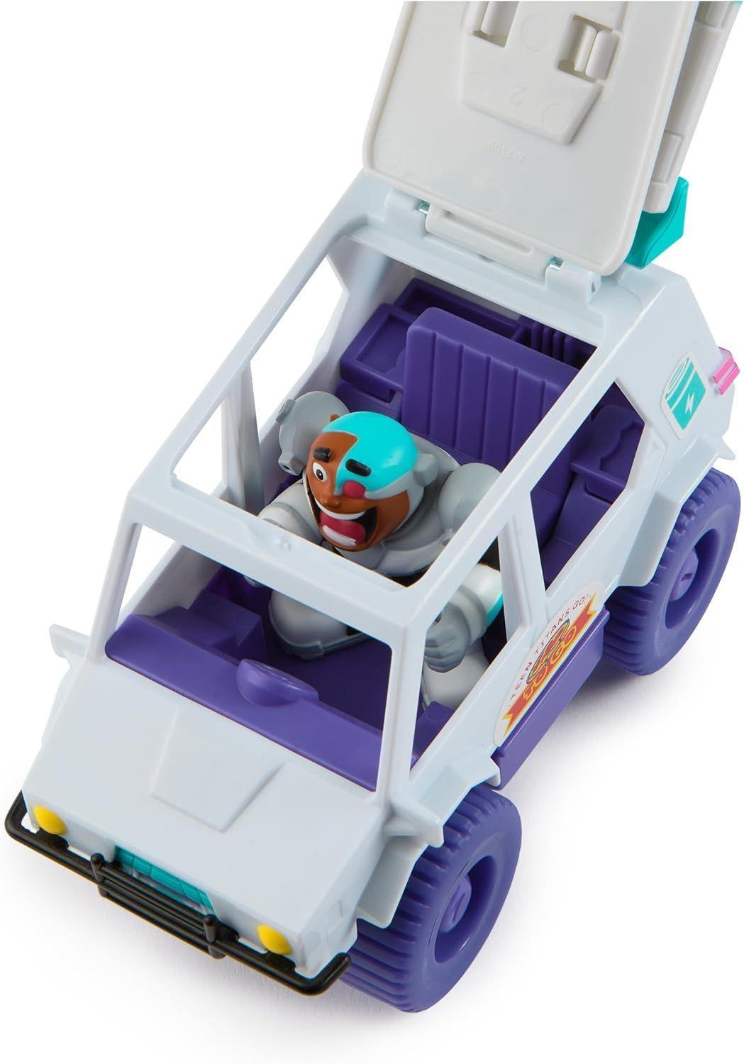 TEEN TITANS GO! CYBORG CON VEHICULO LANZA PIZZA-3