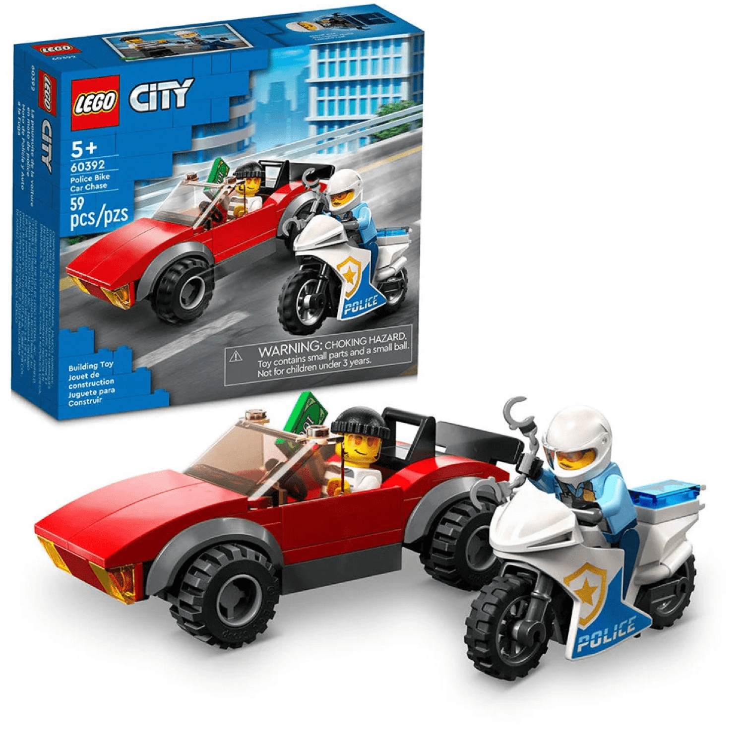 Lego City Moto De Policía Y Auto A La Fuga-0